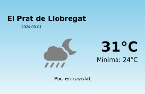 AEMET: El temps per a El Prat de Llobregat – 1 de Agost de 2026
